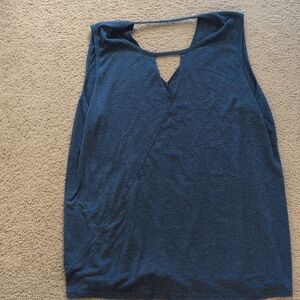 Poetsky Indigo Blue V-Notch Sleeveless Tank